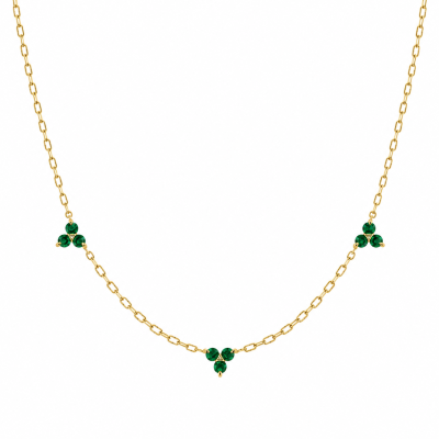 Emerald Trefoil Necklet