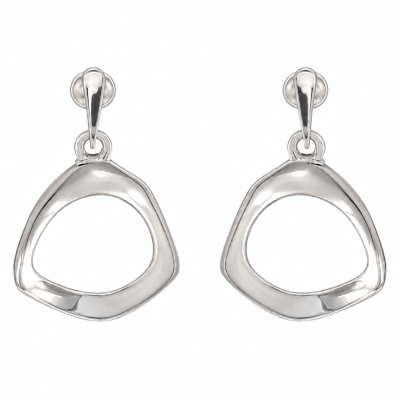 Open Wavy Round Link Earrings